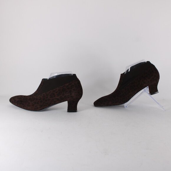Thierry Rabotin Booties Rena Sz 38.5 Brown Animal Print 2" Ankle Booties - Picture 7 of 13